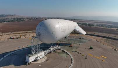 The massive observation balloon that will be launched by the Israeli military contains advanced radar technology.Credit: Defense Ministry spokesperson