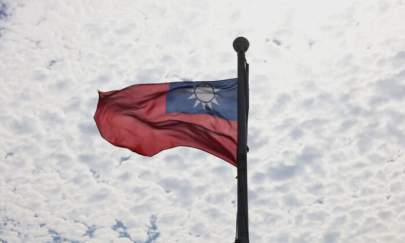 A Taiwanese flag flaps in the wind in Taoyuan, Taiwan, June 30, 2021. (Reuters/Ann Wang)