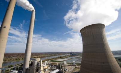 American Electric Power's (AEP) Mountaineer coal power plant, including cooling tower and stacks in New Haven, W.Va., on Oct. 30, 2009. (Saul Loeb/AFP via Getty Images)