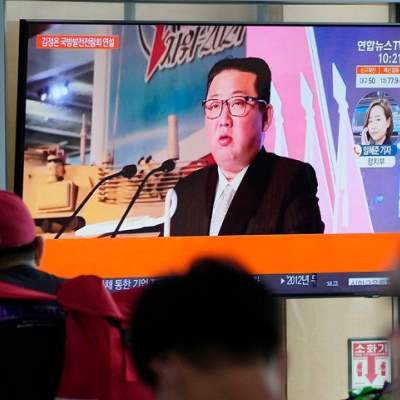 Kim Jong-un, Flanked by Missiles, Claims North Korea’s Enemy Is ‘War Itself’