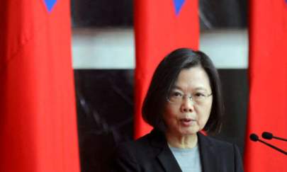 Taiwan President Tsai Ing-wen speaks at a rank conferral ceremony for military officials from the Army, Navy and Air Force, at the defence ministry in Taipei, Taiwan, on Dec. 28, 2021. (Annabelle Chih/Reuters)