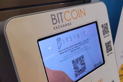 A machine offering the sale and purchase of bitcoin in a mall in Singapore. PHOTO: JOSEPH NAIR/ZUMA PRESS