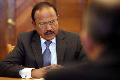 FILE PHOTO: India's National Security Advisor Ajit Doval speaks during a meeting with Russian Foreign Minister Sergei Lavrov in Moscow, Russia May 10, 2018. Maxim Shipenkov/Pool via REUTERS