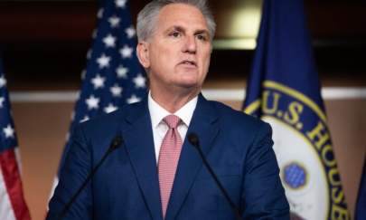 House Minority Leader Kevin McCarthy (R-Calif.) speaks to reporters on Capitol Hill in Washington on Jan. 13, 2022. (Saul Loeb/AFP via Getty Images)