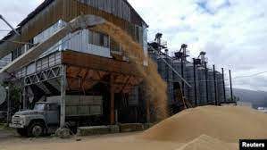 FILE - A truck is seen at a grain terminal during barley harvesting in Odesa region, Ukraine, June 23, 2022.