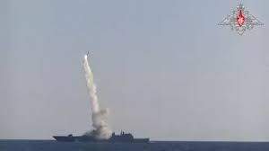 Russia's Admiral Gorshkov frigate test-fires the Tsirkon hypersonic cruise missile. Tass reported that the missile will be test-fired from a submarine by the end of August. RUSSIAN MINISTRY OF DEFENSE